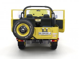 toyota land cruiser fj 40 top down with chassis and interior 3D Model