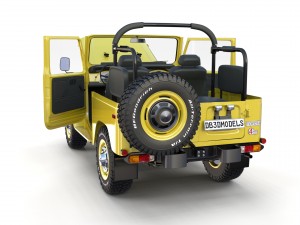 toyota land cruiser fj 40 top down with chassis and interior 3D Model