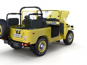 toyota land cruiser fj 40 top down with chassis and interior 3D Model