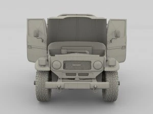 toyota land cruiser fj 40 top down with chassis and interior 3D Model