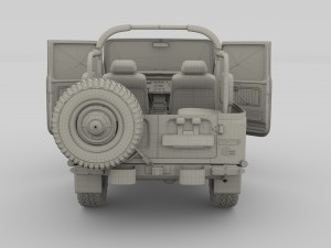 toyota land cruiser fj 40 top down with chassis and interior 3D Model