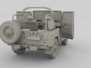 toyota land cruiser fj 40 top down with chassis and interior 3D Model