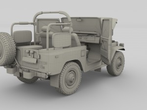 toyota land cruiser fj 40 top down with chassis and interior 3D Model
