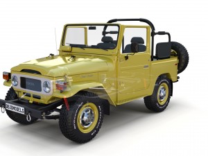 toyota land cruiser fj 40 top down with chassis and interior 3D Model