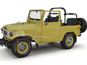toyota land cruiser fj 40 top down with chassis and interior 3D Model