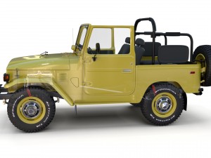 toyota land cruiser fj 40 top down with chassis and interior 3D Model