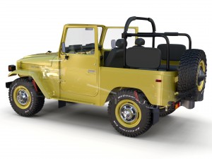 toyota land cruiser fj 40 top down with chassis and interior 3D Model