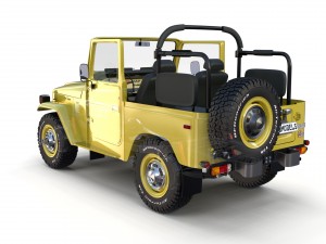 toyota land cruiser fj 40 top down with chassis and interior 3D Model