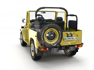 toyota land cruiser fj 40 top down with chassis and interior 3D Model