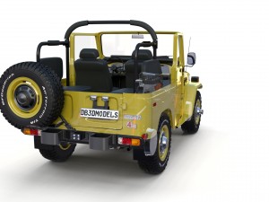 toyota land cruiser fj 40 top down with chassis and interior 3D Model