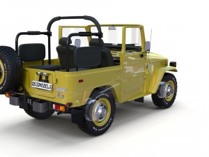 toyota land cruiser fj 40 top down with chassis and interior 3D Model