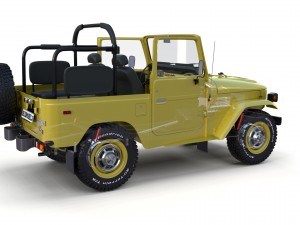 toyota land cruiser fj 40 top down with chassis and interior 3D Model