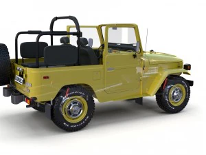 toyota land cruiser fj 40 top down with chassis and interior 3D Model