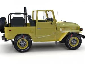 toyota land cruiser fj 40 top down with chassis and interior 3D Model