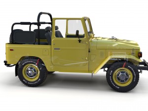 toyota land cruiser fj 40 top down with chassis and interior 3D Model