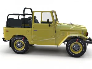 toyota land cruiser fj 40 top down with chassis and interior 3D Model