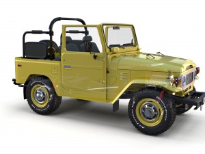 toyota land cruiser fj 40 top down with chassis and interior 3D Model