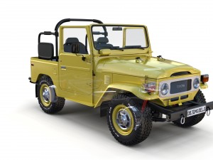 toyota land cruiser fj 40 top down with chassis and interior 3D Model