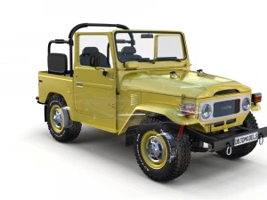 toyota land cruiser fj 40 top down with chassis and interior 3D Model