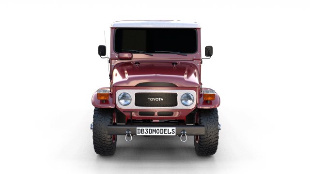 toyota land cruiser fj 40 dark red 3D Model .c4d .max .obj .3ds .fbx .stl .blend 