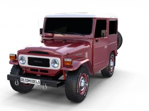 toyota land cruiser fj 40 dark red 3D Model