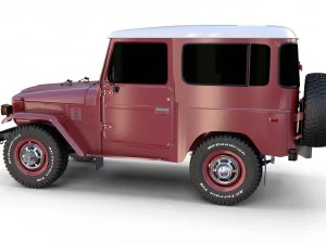 toyota land cruiser fj 40 dark red 3D Model
