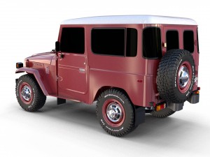 toyota land cruiser fj 40 dark red 3D Model