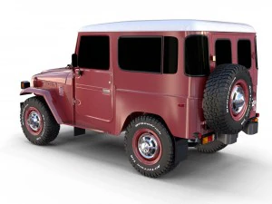 toyota land cruiser fj 40 dark red 3D Model