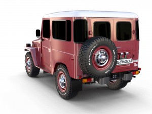 toyota land cruiser fj 40 dark red 3D Model