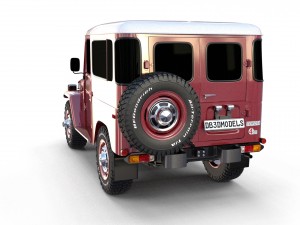 toyota land cruiser fj 40 dark red 3D Model