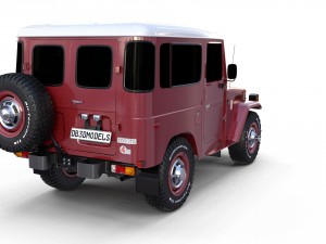 toyota land cruiser fj 40 dark red 3D Model