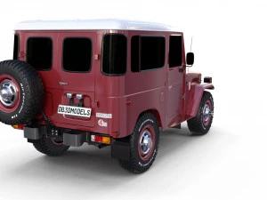 toyota land cruiser fj 40 dark red 3D Model