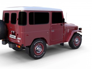 toyota land cruiser fj 40 dark red 3D Model