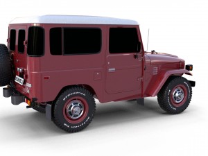 toyota land cruiser fj 40 dark red 3D Model