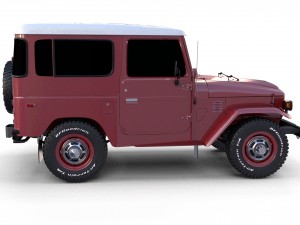 toyota land cruiser fj 40 dark red 3D Model