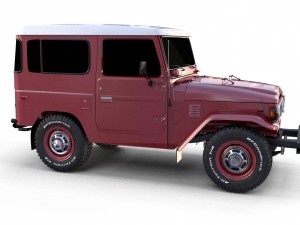 toyota land cruiser fj 40 dark red 3D Model
