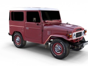 toyota land cruiser fj 40 dark red 3D Model