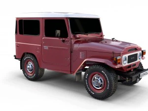 toyota land cruiser fj 40 dark red 3D Model
