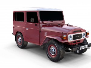 toyota land cruiser fj 40 dark red 3D Model