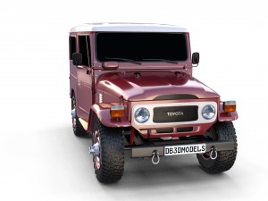 toyota land cruiser fj 40 dark red 3D Model