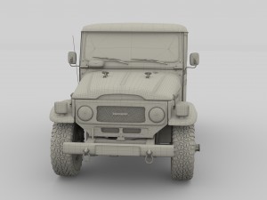 toyota land cruiser fj 40 dark red 3D Model