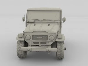 toyota land cruiser fj 40 dark red 3D Model