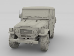 toyota land cruiser fj 40 dark red 3D Model