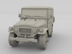 toyota land cruiser fj 40 dark red 3D Model