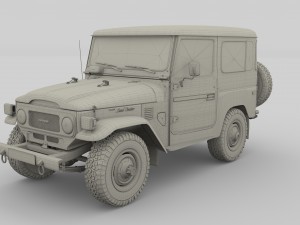 toyota land cruiser fj 40 dark red 3D Model