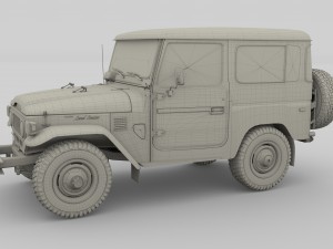 toyota land cruiser fj 40 dark red 3D Model