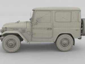 toyota land cruiser fj 40 dark red 3D Model