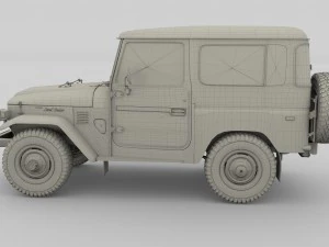 toyota land cruiser fj 40 dark red 3D Model