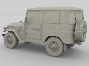 toyota land cruiser fj 40 dark red 3D Model