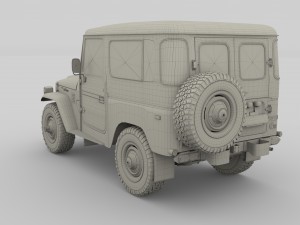 toyota land cruiser fj 40 dark red 3D Model